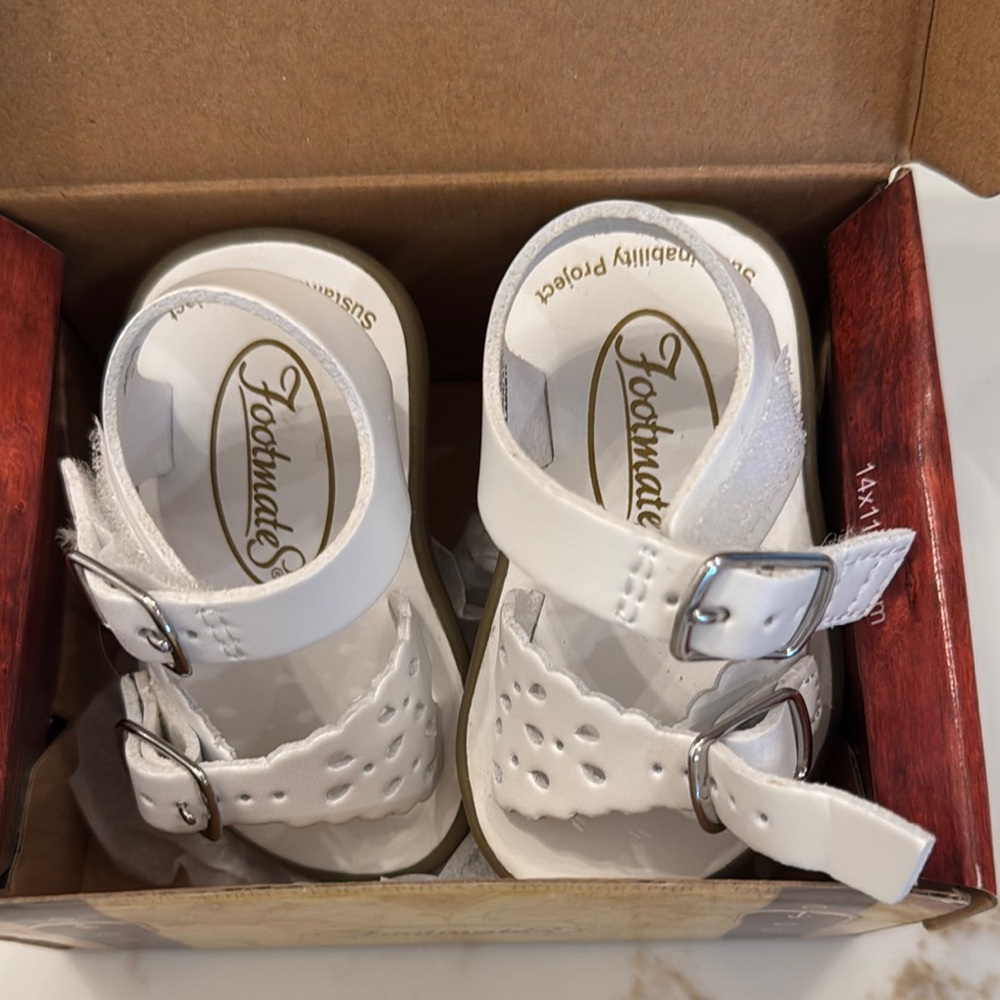 Footmates White Kids Sandals